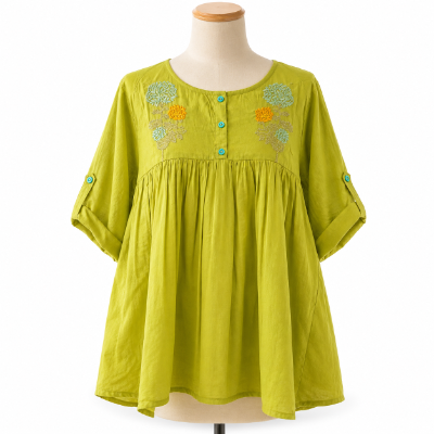 Embroidered green tunic